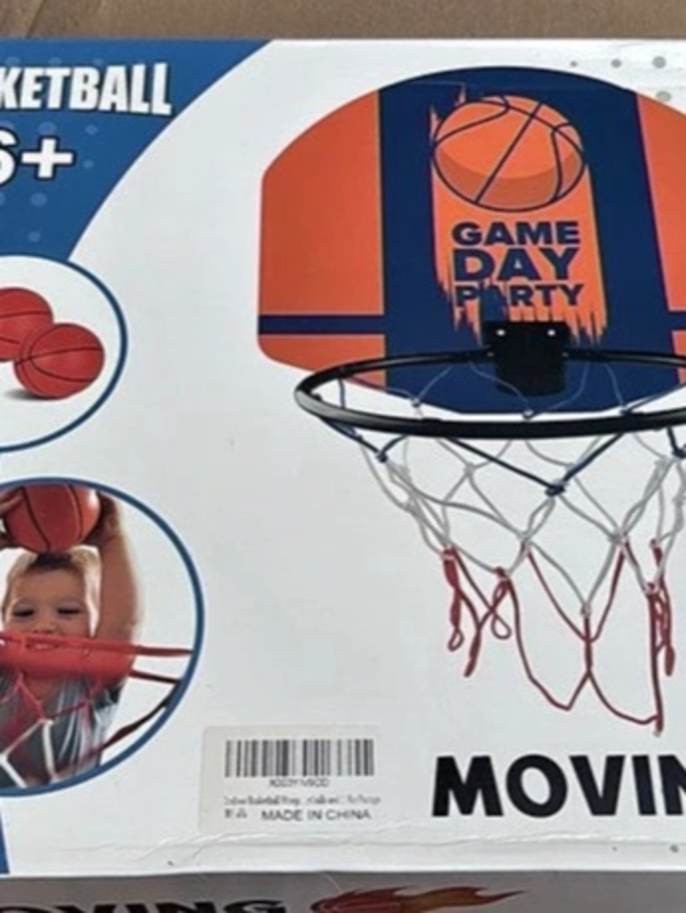 Moving Mini Basketball Hoop Blue & Orange